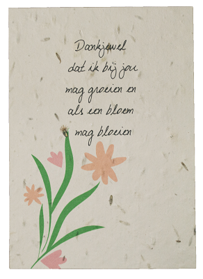 Bloemzaadkaartje "Bloeien en Groeien"