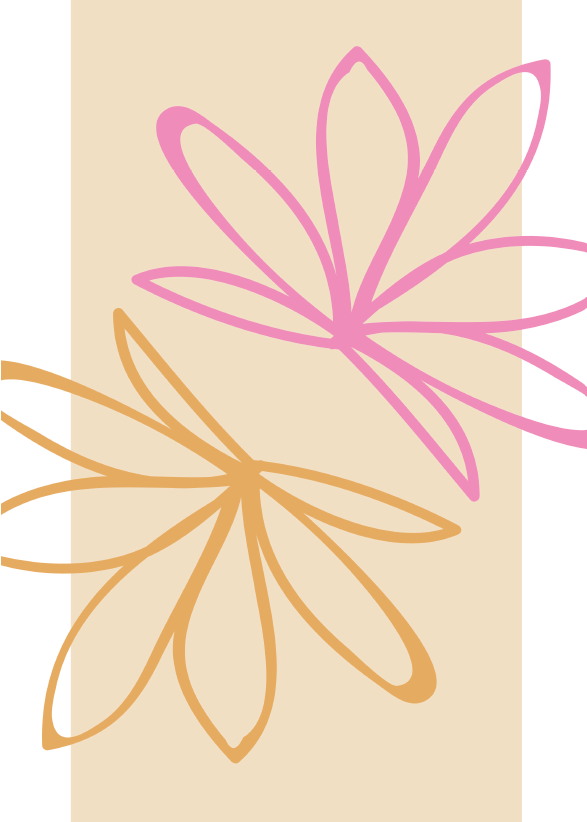 Bloemen Oranje-Roze Poster