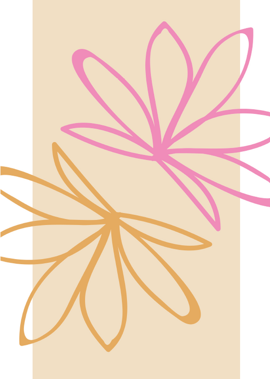 Bloemen Oranje-Roze Poster