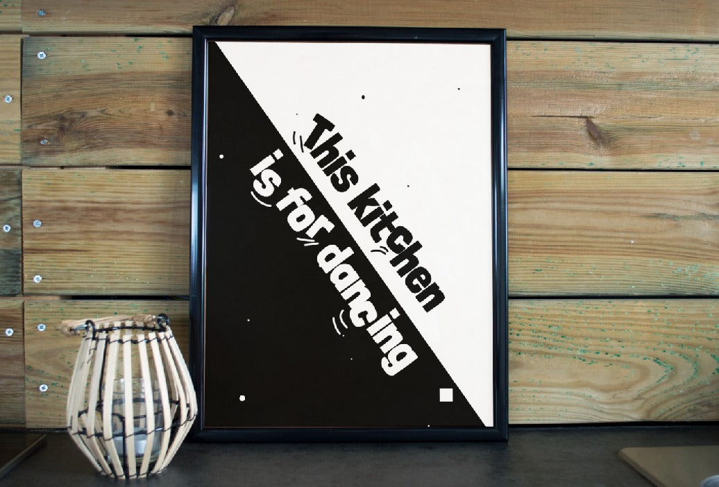 Dancing Kitchen II Poster (zwart-wit)