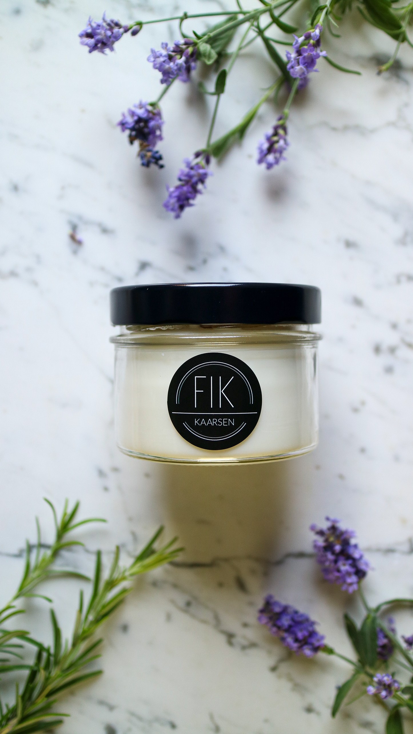 FIK Geurkaars Lavendel + Rozemarijn Houten Lont