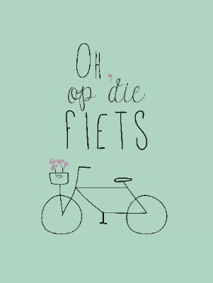 Op die fiets! (blauw) Poster