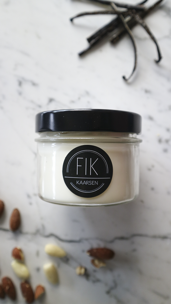 FIK Geurkaars Vanille + Amandel Houten Lont